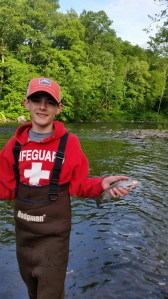 My boys first fish of the night